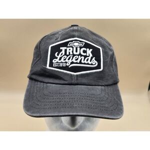 Chevy Truck Legends Hat Cap Gray Canvas Strapback‎ Adjustable